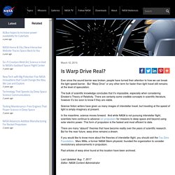 Is Warp Drive Real?
