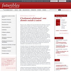 L’isolement relationnel : une donnée sociale à suivre