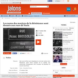 Jalons-Rues renommées Résistants/fusillés