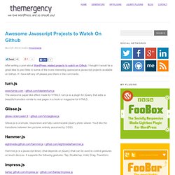 Awesome Javascript Projects to Watch On Github