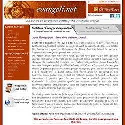 Jour. Méditons l'Évangile d'aujourd'hui