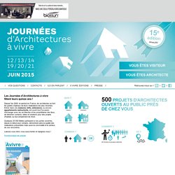 Les journées d'Architectures à vivre - 13/14/15 et 20/21/22 juin 2014