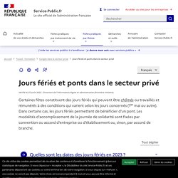Jours fériés et ponts dans le secteur privé