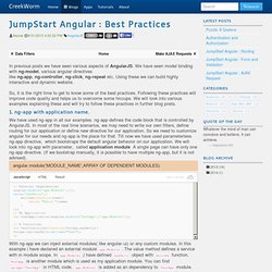 JumpStart Angular : Best Practices