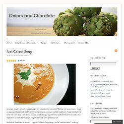 Just Carrot Soup « Onions and Chocolate