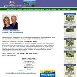 Profile for Kentucky Waterfront Real Estate Agent Ronnie & Sheila Sadler of Barkley Lake Homes Realty - Lake Barkley, Kentucky Lake, Paducah, Cadiz, Murray, Grand Rivers, Princeton, Marion