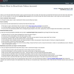 Know How to Reactivate Yahoo Account