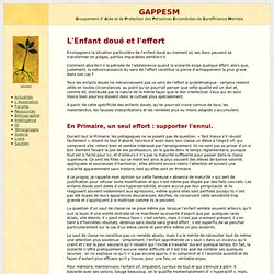 L'Enfant doué et l'effort