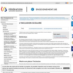 L'inclusion scolaire