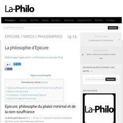 La philosophie d'Epicure