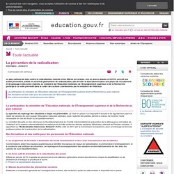 La prévention de la radicalisation