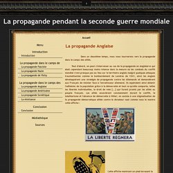 La propagande Anglaise - La propagande pendant la seconde guerre mondiale