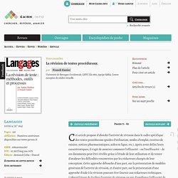 La révision de textes procéduraux