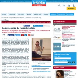 La soutenance du rapport de stage - Rapport de Stage