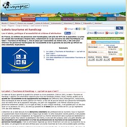Labels tourisme et handicap