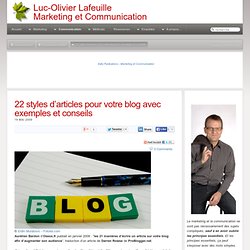 22 styles d’articles pour votre blog avec exemples et conseils