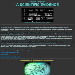 Dolphin language : a scientific evidence !
