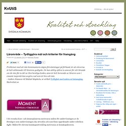 Lärområde – Tydliggöra mål och kriterier för framgång