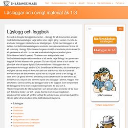 Läsloggar och övrigt material åk 1-3