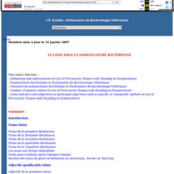 Le latin dans la nomenclature bactérienne