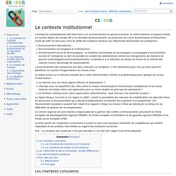 Le contexte institutionnel