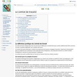 Le contrat de travail2