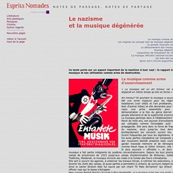 Le nazisme et la musique dégénérée