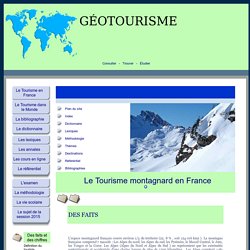 PAGE WEB ; le Tourisme montagnard