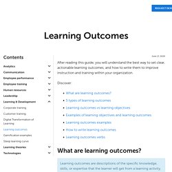 Learning Outcomes: Types, Examples, Verbs