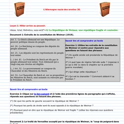Leçon 1:Hitler arrive au pouvoir.