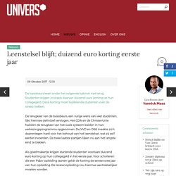 Leenstelsel blijft; duizend euro korting eerste jaar