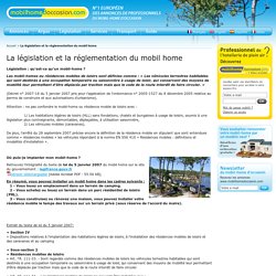 Législation et réglementation du mobil home