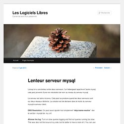 Lenteur serveur mysql