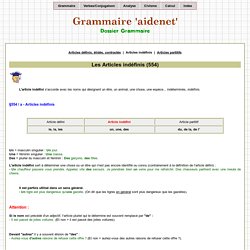 Les articles indéfinis