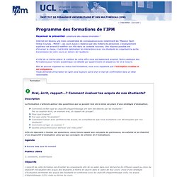 Les Formations de l'IPM