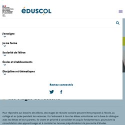 Les stages de réussite