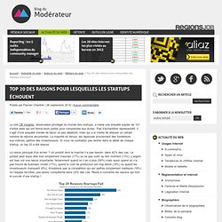 Top 20 des raisons pour lesquelles les startups échouent