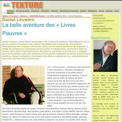 Daniel Leuwers , La belle aventure des « Livres Pauvres » , Revue Texture
