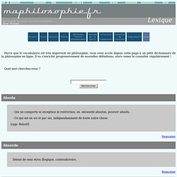 Lexique Maphilosophie.fr