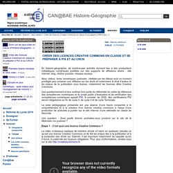 CAN@BAE Histoire-Géographie - Créer des licences Creative Commons en classe et se préparer à PIX et au CRCN