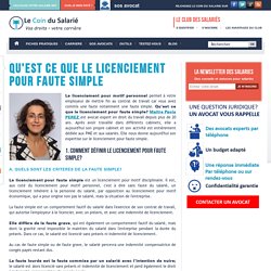 Qu'est ce que le licenciement pour faute simple