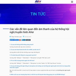 Các vấn đề liên quan đến âm thanh - Hội nghị truyền hình AVer