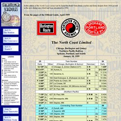The North Coast Limited - April, 1959 - StreamlinerSchedules.com