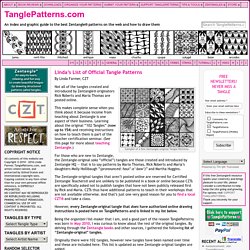 Linda’s List of Official Tangle Patterns