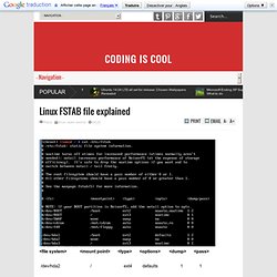 Linux FSTAB file explained