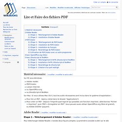 Lire et Faire des fichiers PDF