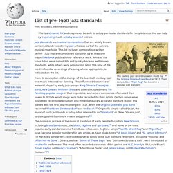 List of pre-1920 jazz standards