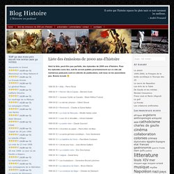 Liste des émissions de 2000 ans d'histoire