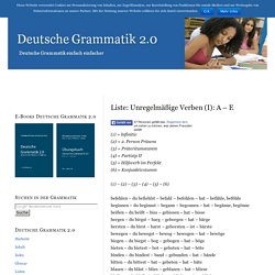 Liste: Unregelmäßige Verben (I): A – E