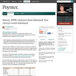 Survey: NPR’s listeners best-informed, Fox viewers worst-informed